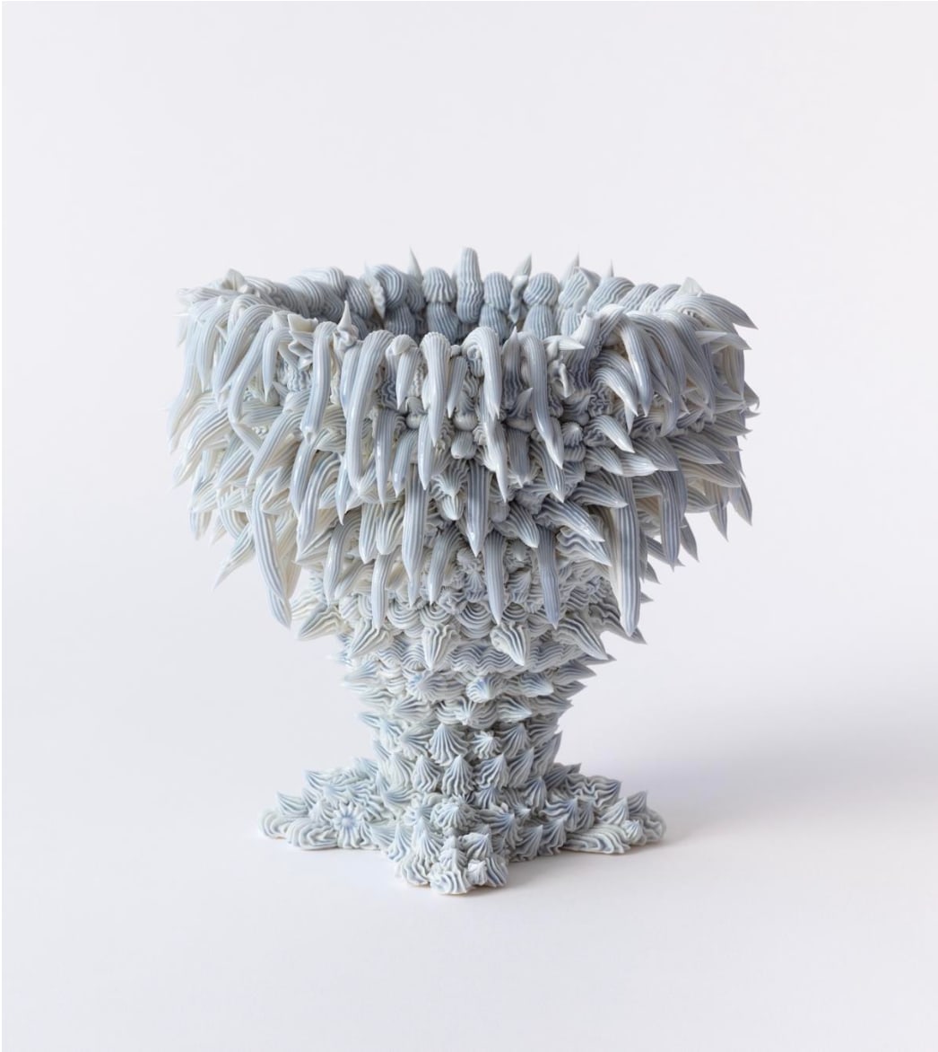 Ebony Russell, Suspiciously Beautiful: Spiky Blue Vase, 2025
