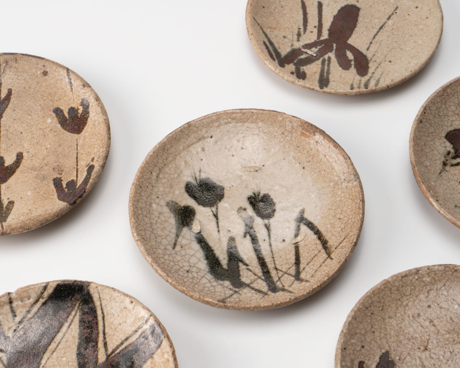 Anonymous, 10 small Edo period Seto-Oribe sauce plate set, Edo period