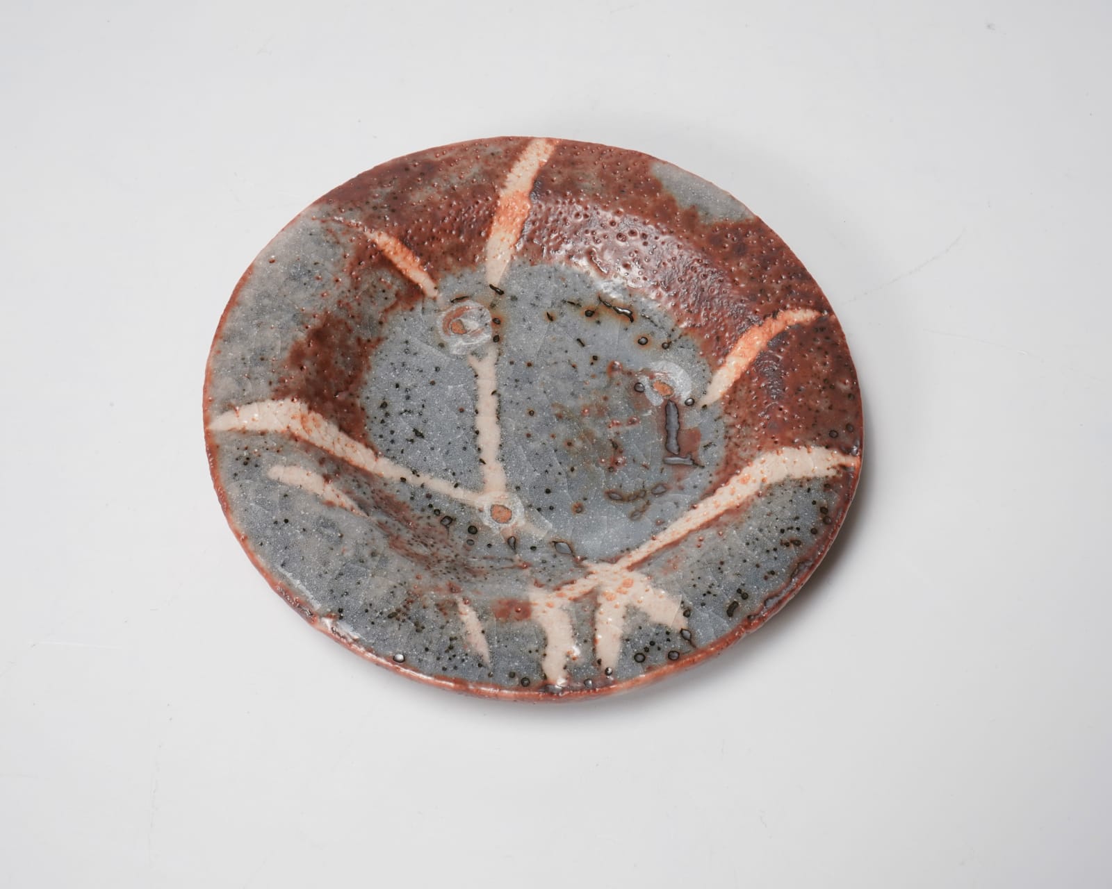 Wakao Toshisada 若尾利貞, Nezumi (Gray) Shino Plates 鼠志野 豆皿, 1980's