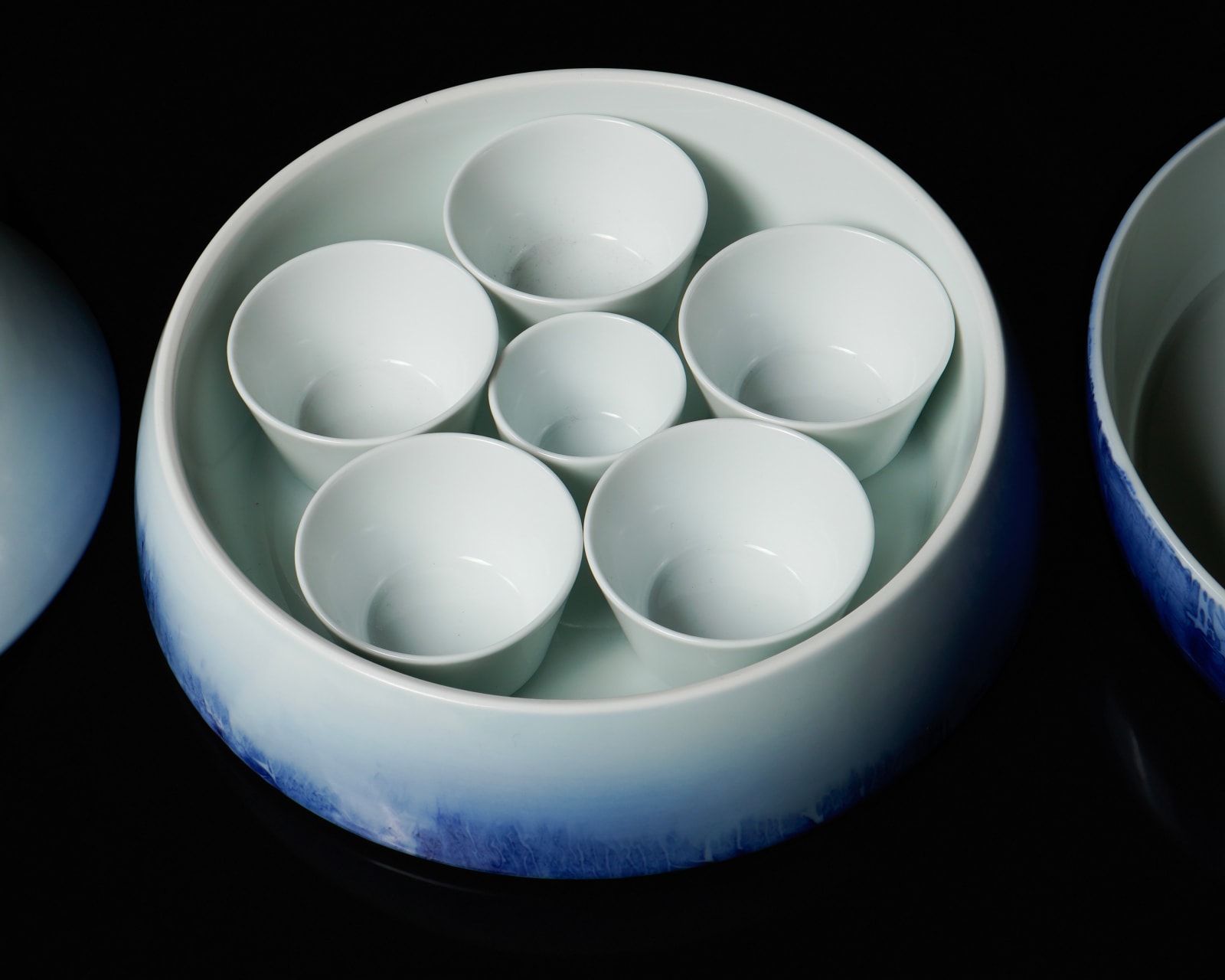 Terauchi Shinji 寺内信二, Four-tiered spherical box, Landscape at Moonlit night 月夜山水 珠型四段重, 2024