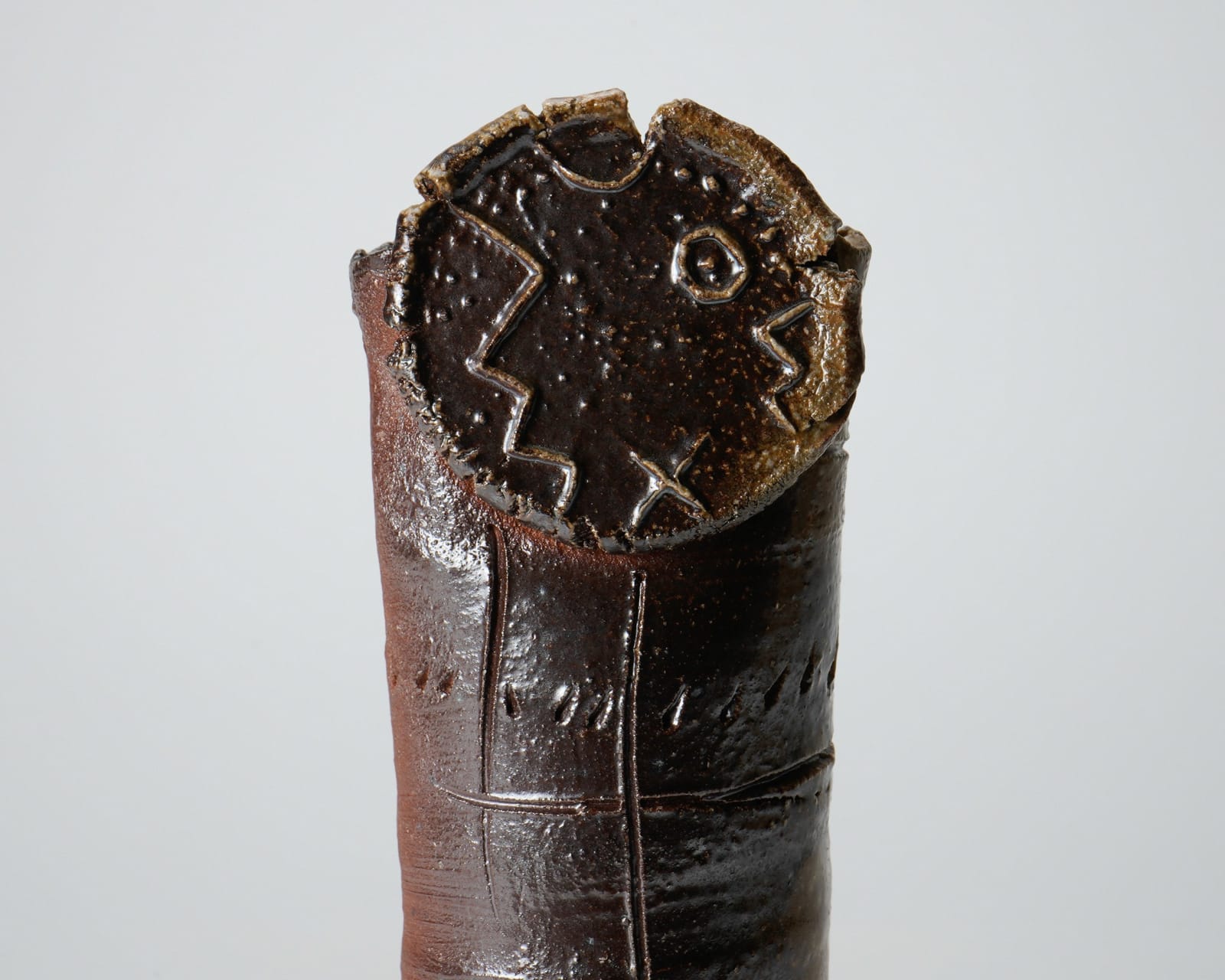 Kato Kiyoyuki 加藤清之, No. 2 Flower vessel with Shizen-yu glaze