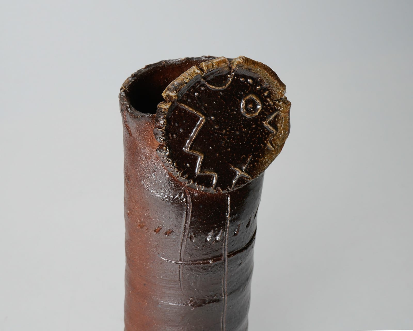 Kato Kiyoyuki 加藤清之, No. 2 Flower vessel with Shizen-yu glaze