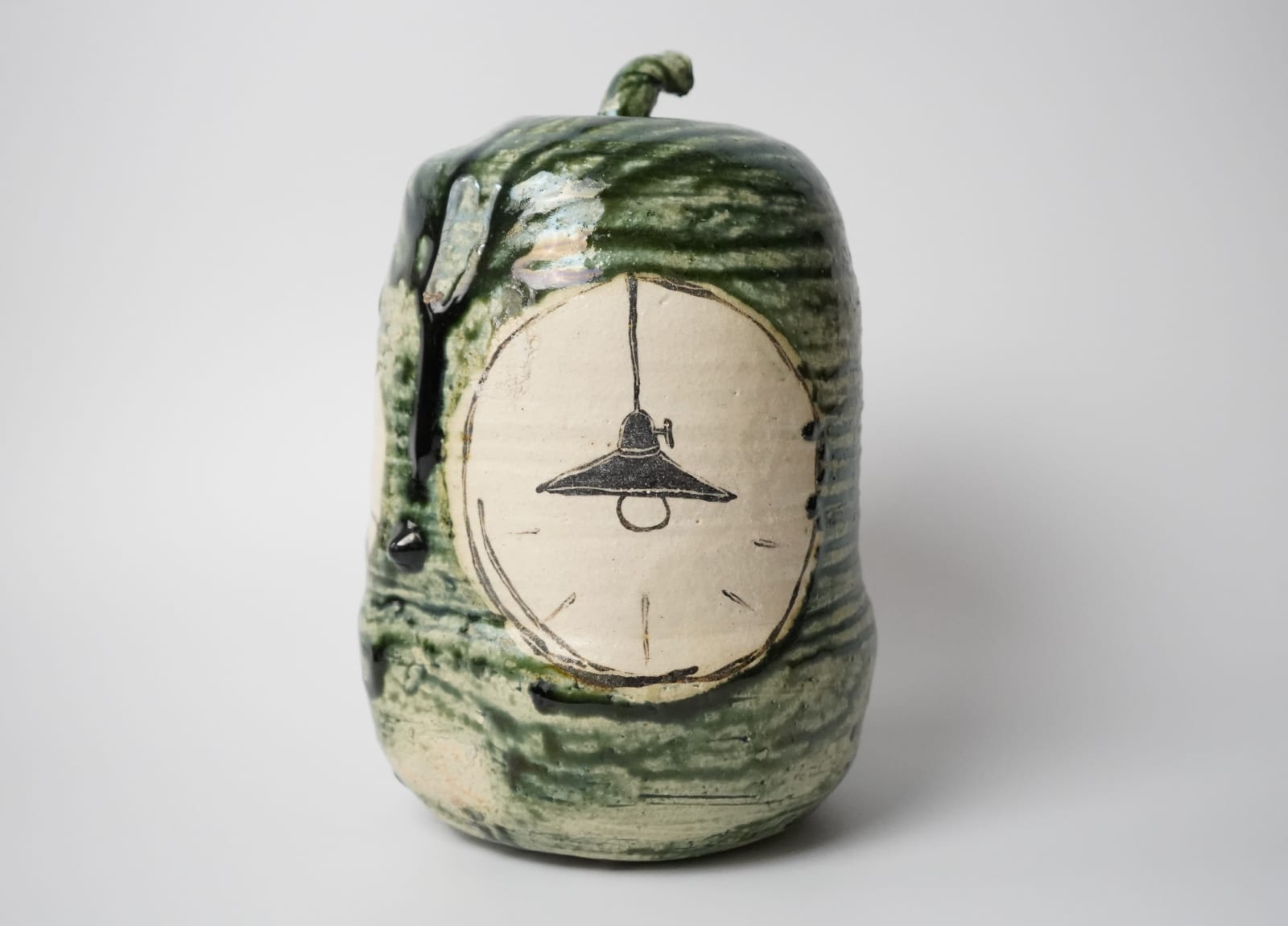 Suzuki Goro 鈴木五郎, Oribe Sculpture "Togan(Water Melon)" 絵織部 冬瓜, 2003