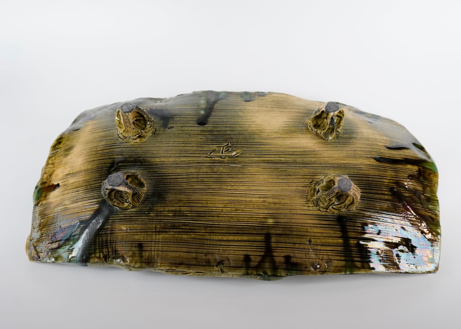 Hayashi Shotaro 林正太郎, "Whirlpool" Oribe Long Platter 織部渦巻文長皿