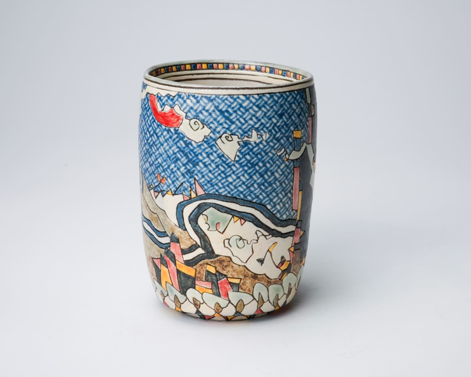 KOMAGO Tetsutarou 小孫哲太郎, No.22 Polychrome Yunomi with