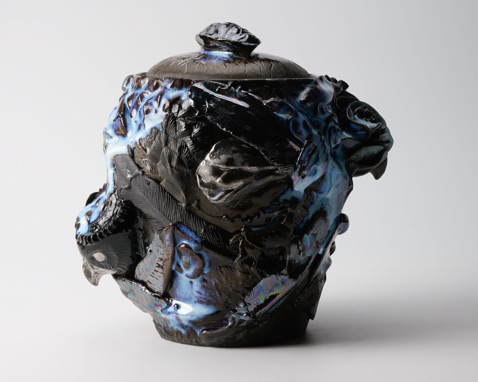 Oishi Sayaka 大石早矢香, Water Jar - feathers- 水指, 2024