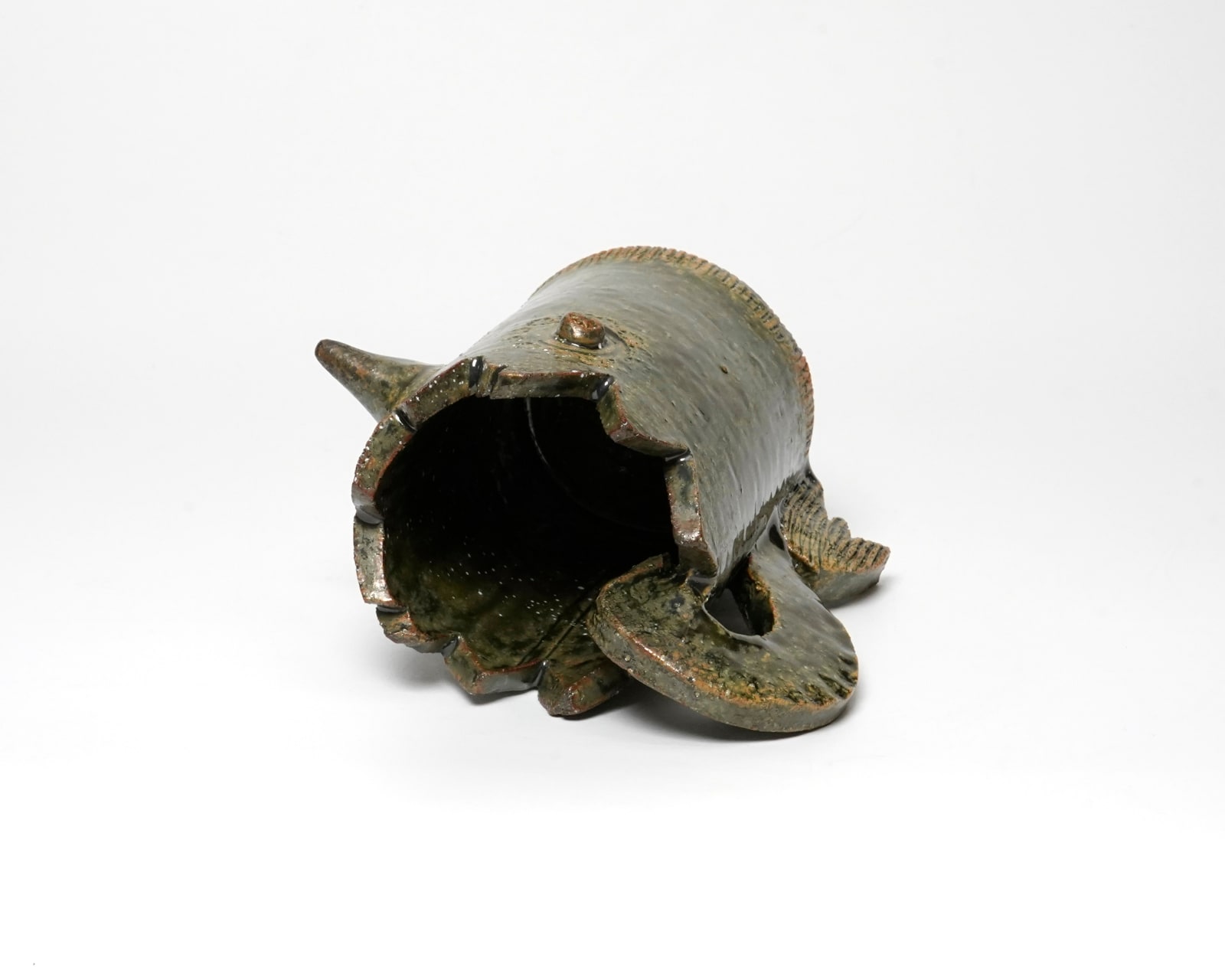 Kumakura Junkichi 熊倉順吉, Oribe Hen Shaped Mug 織部 鳥, 1960's