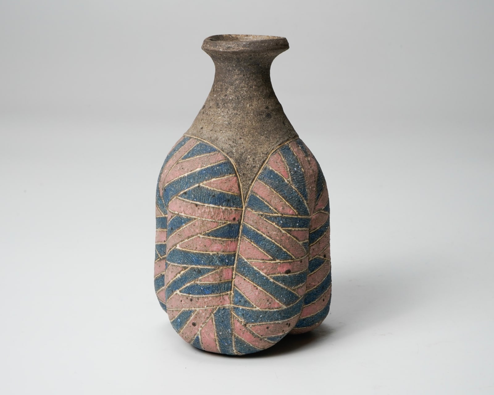 Takeuchi Shingo 竹内真吾, No. 2 Tokkuri with inlay designs 徳利, 2023