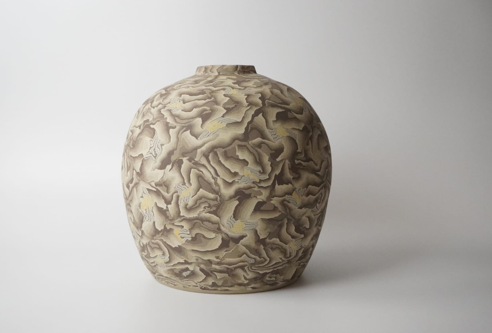 Matsui Kosei 松井康成, Jar, Neriage, Glaze Marbleized 練上壺, 1986