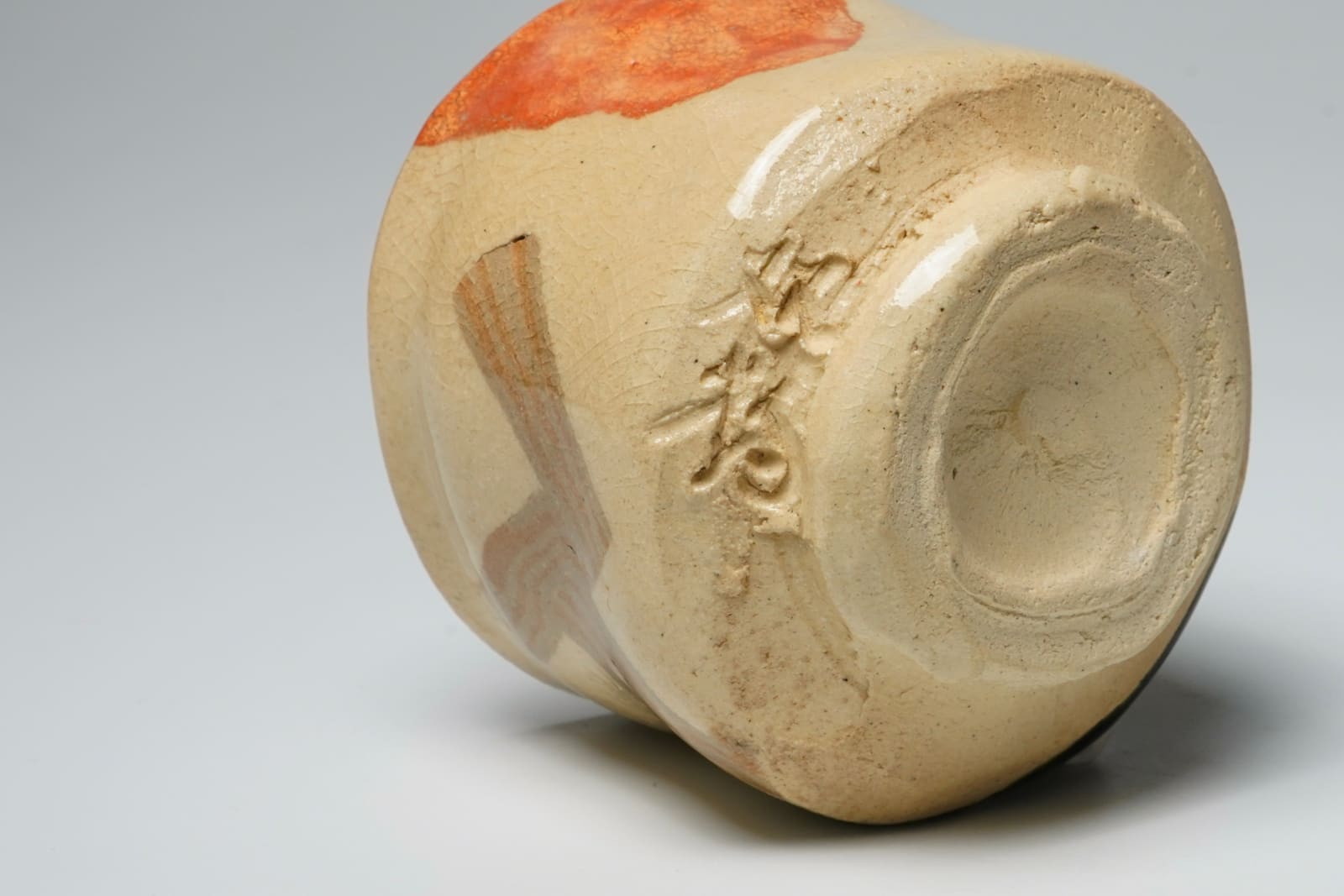 Mizuno Soukaku II 二代水野双鶴, Nerikomi Oribe Guinomi 練込織部ぐい呑み