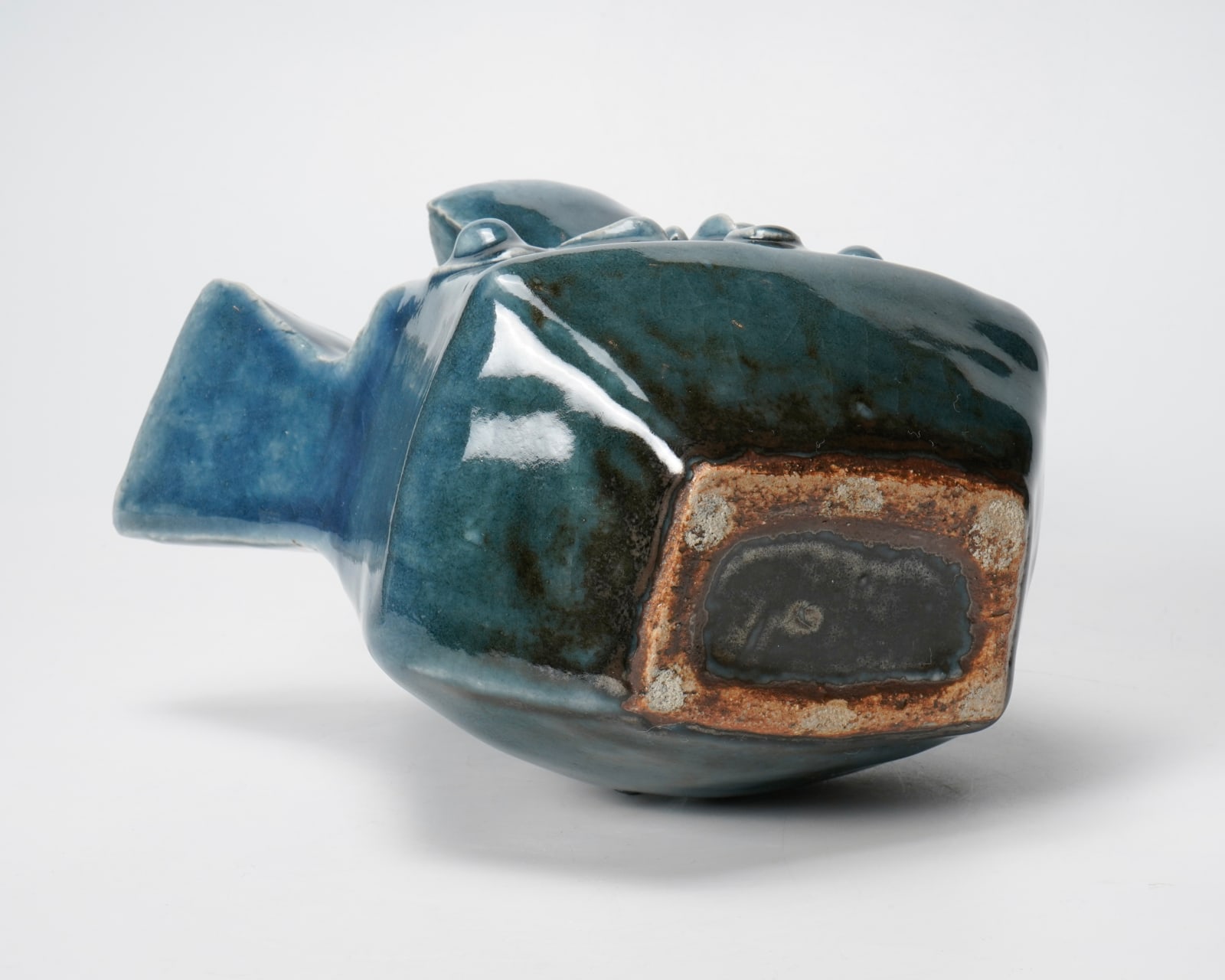 Kawai Kanjiro 河井寛次郎, Stoneware flask with Gosu glaze, 1961