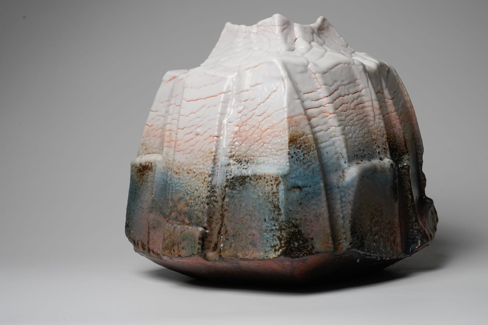 Hayashi Shotaro 林正太郎, Shino Square Jar With Thousands of Leaves 万葉志野四方壺