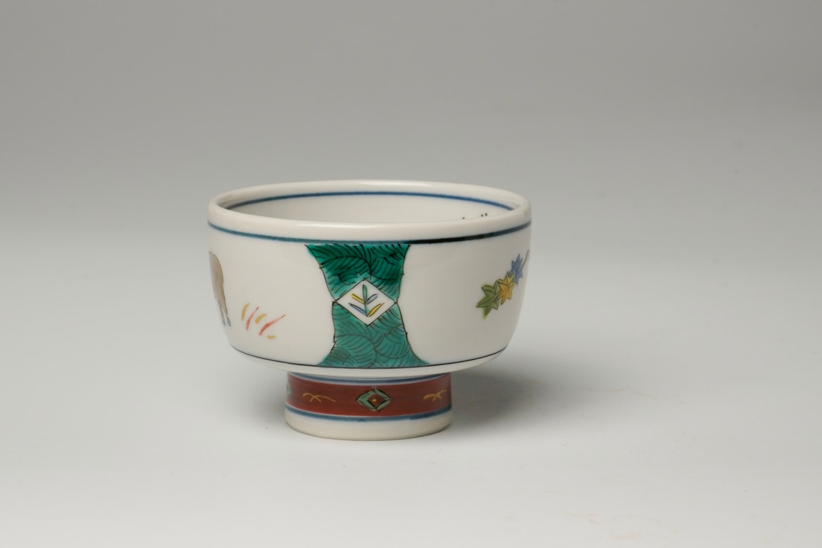 Tamura Keisei 田村敬星, Sake cup with Sheep Motif & Microcalligraphy