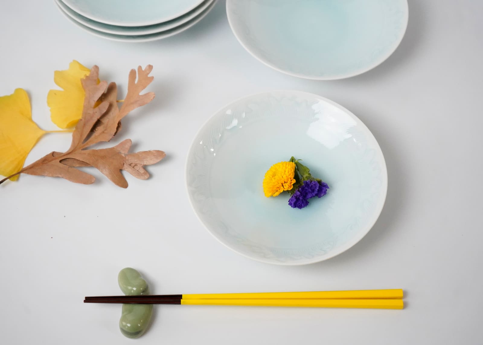 TSUKAMOTO Kaiji 塚本快示, Set of Dishes with Hidden Wave Patterns 青海波 食器揃, LNT