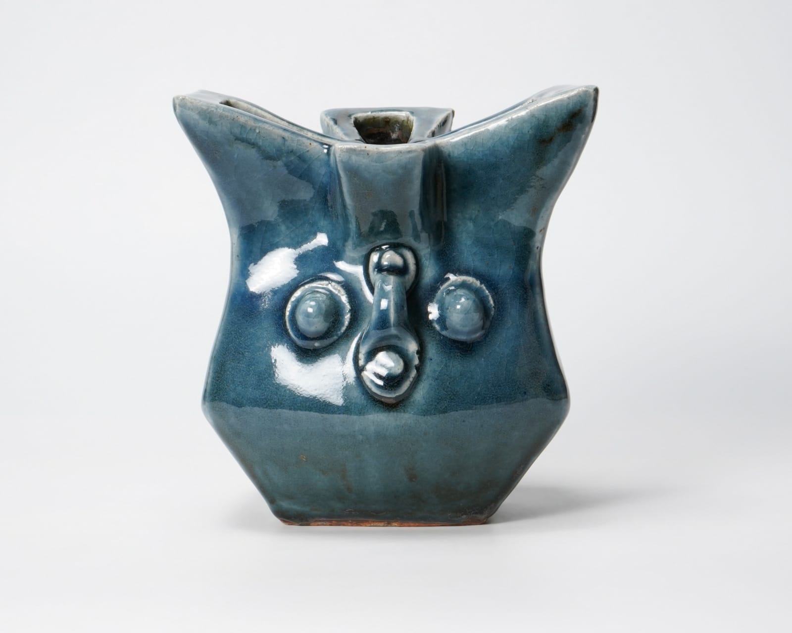 Kawai Kanjiro 河井寛次郎, Stoneware flask with Gosu glaze, 1961