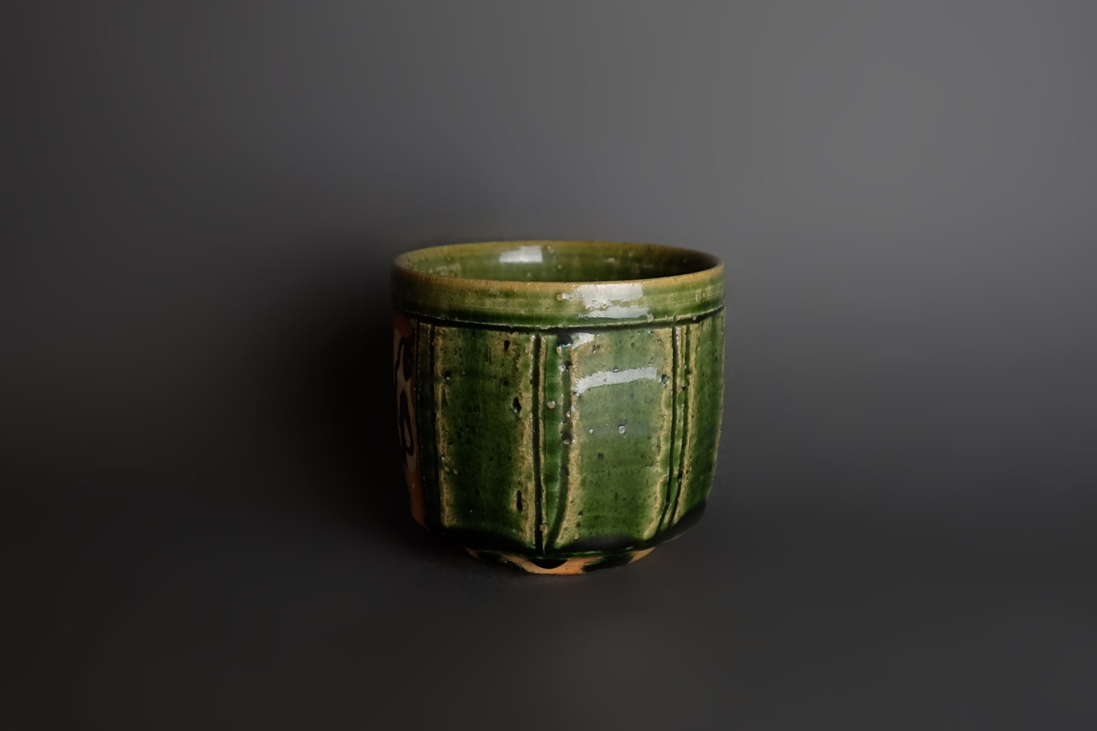 Tanaka Masao 田中正生, Oribe Yunomi with Facets 織部面取湯呑