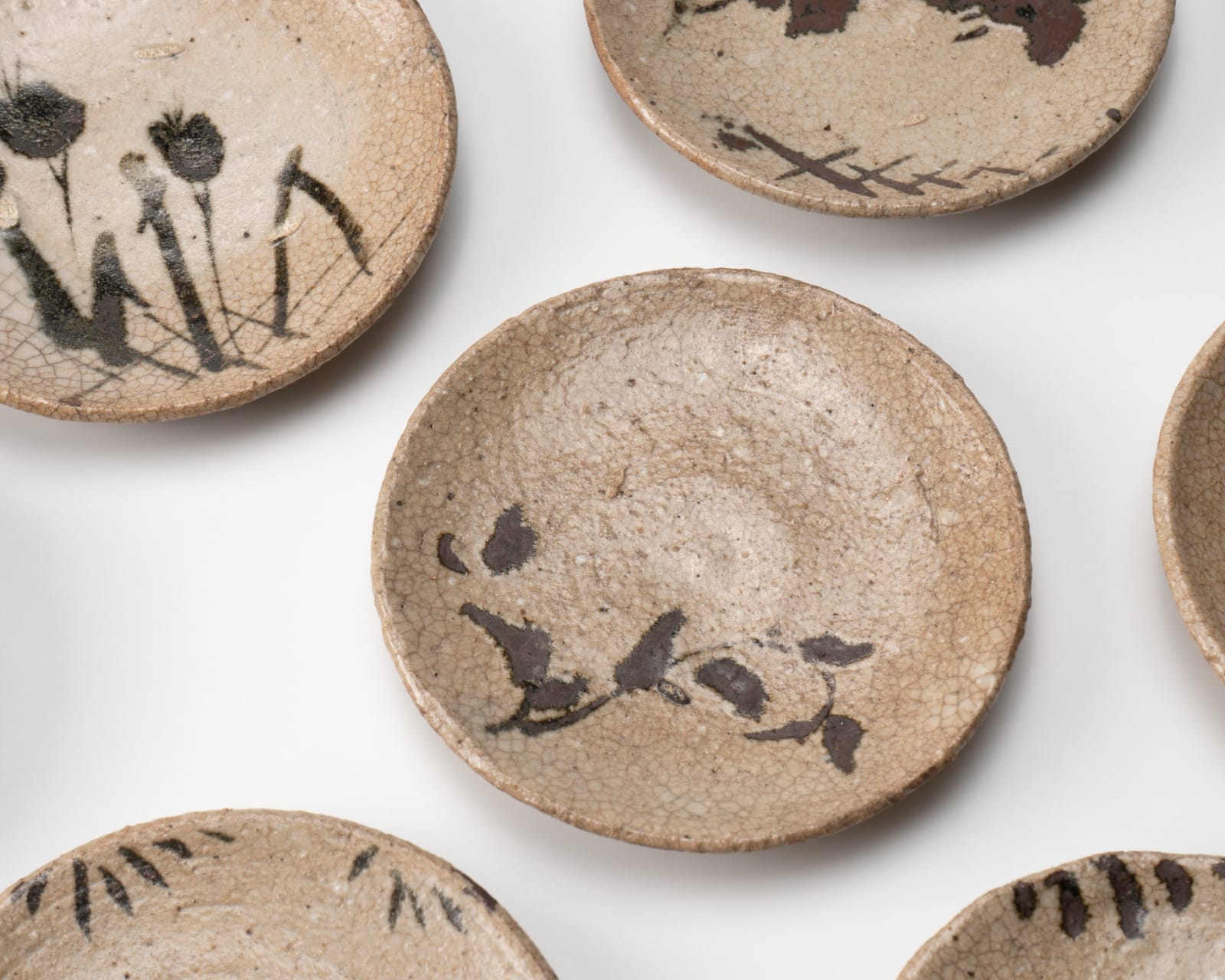 Anonymous, 10 small Edo period Seto-Oribe sauce plate set, Edo period