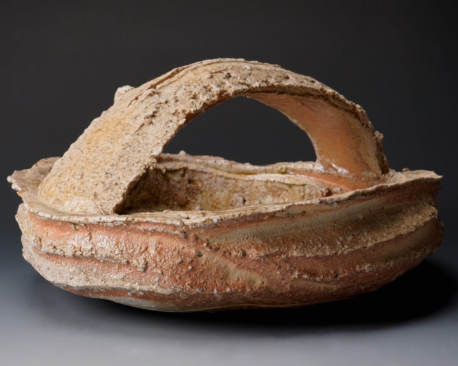 Kohara Yasuhiro 小原康裕, Shigaraki Basket with Handle 2 信楽手鉢, 2020