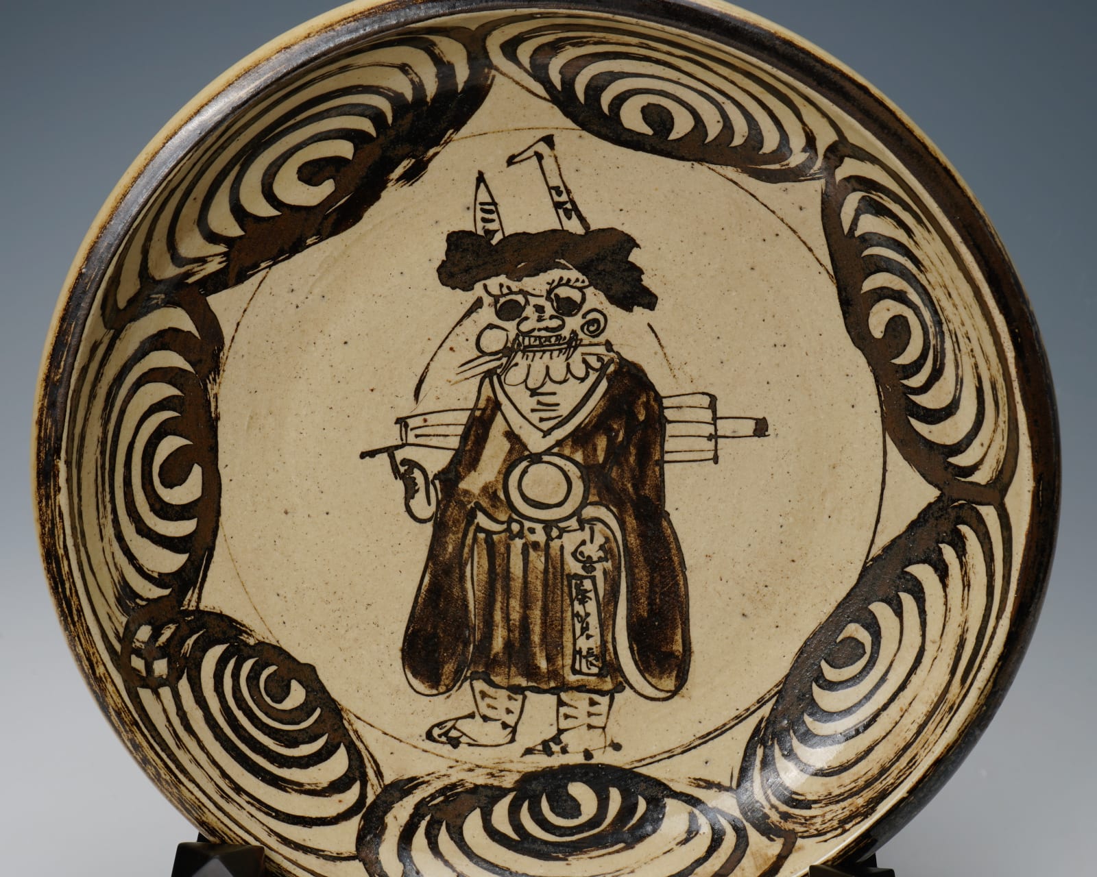 Plate with "Umanomi" (horse eye) and Oni (Japanese ghost) motifs, Late Edo period 江戸時代後期 19世紀