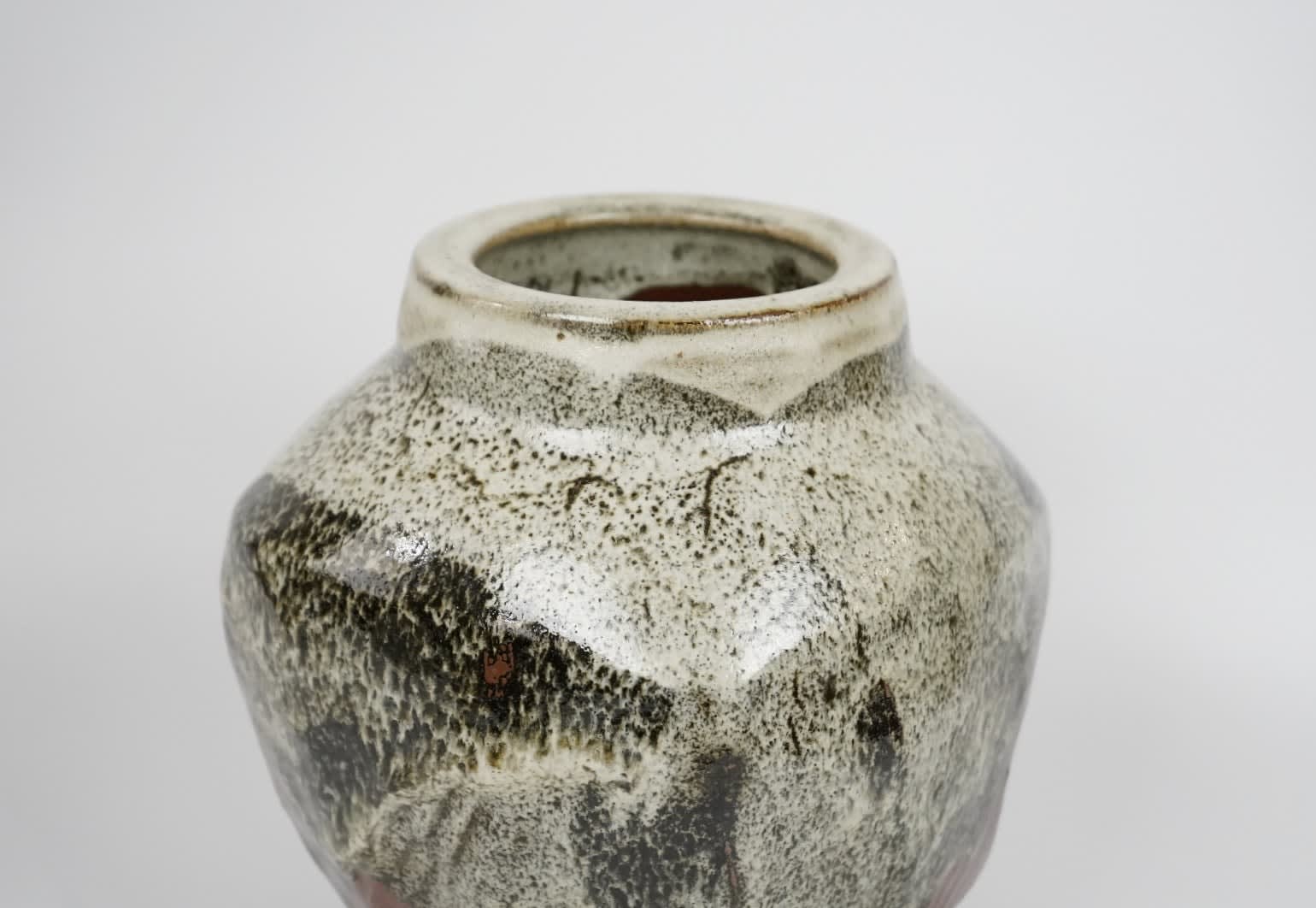 Murata Gen 村田 元, Jar, White and Black Over Persimmon