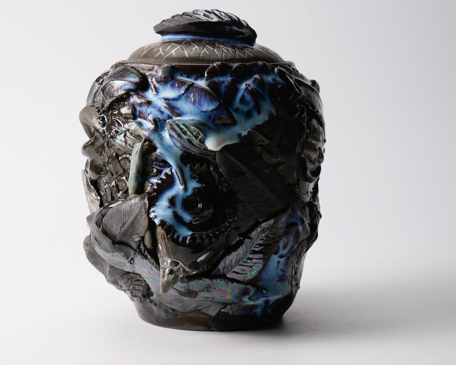 Oishi Sayaka 大石早矢香, Water Jar - feathers- 水指, 2024