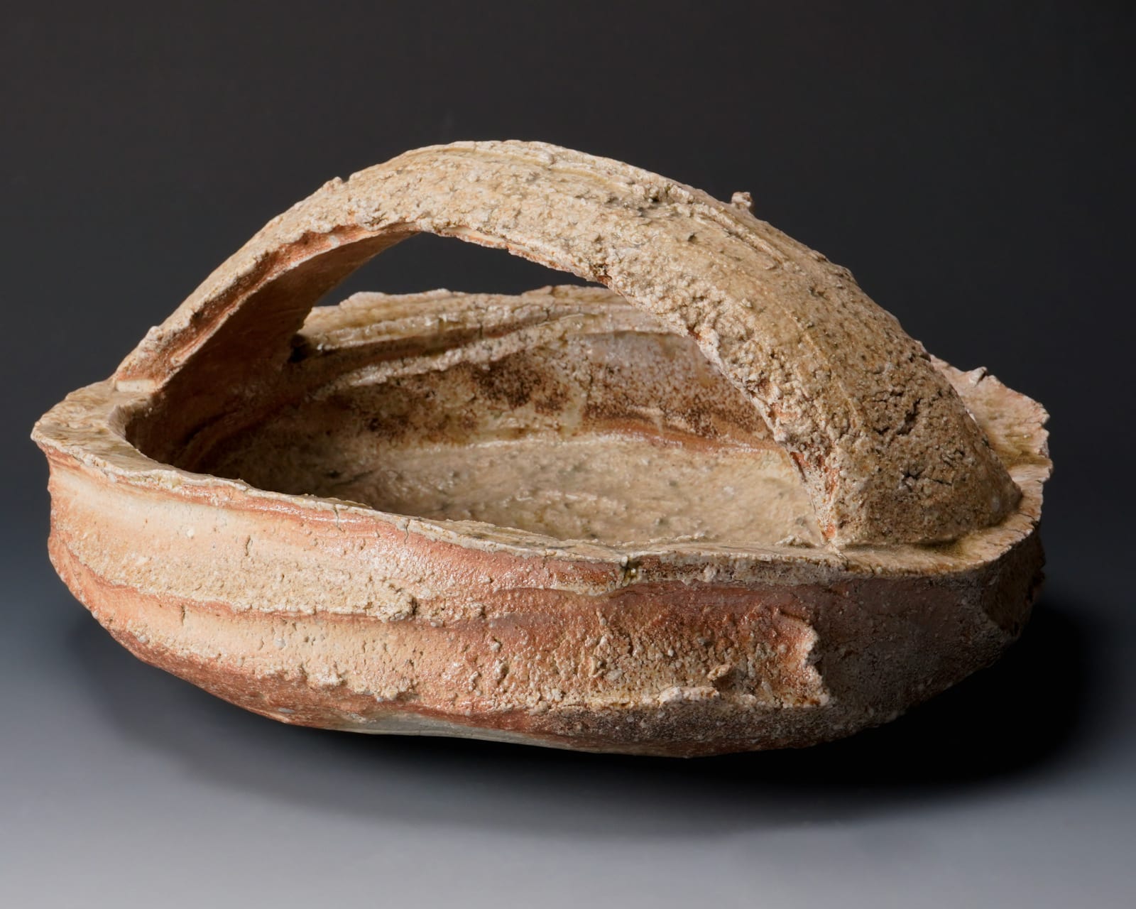 Kohara Yasuhiro 小原康裕, Shigaraki Basket with Handle 2 信楽手鉢, 2020