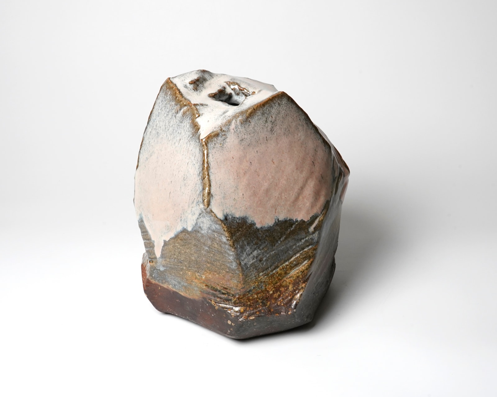 Kaneta Masanao VIII 八代 兼田昌尚, Hagi Glazed Flower Vessel 萩刳貫花器, 1999