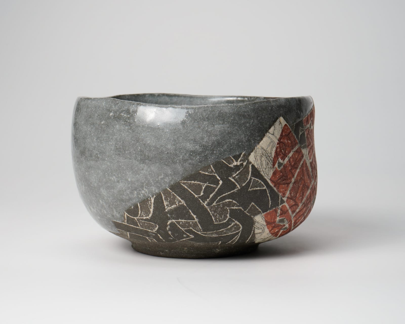 Wada Morihiro 和太守卑良, "Kaku-gen-jho-mon" Teabowl 赫玄条文茶碗, 1990's
