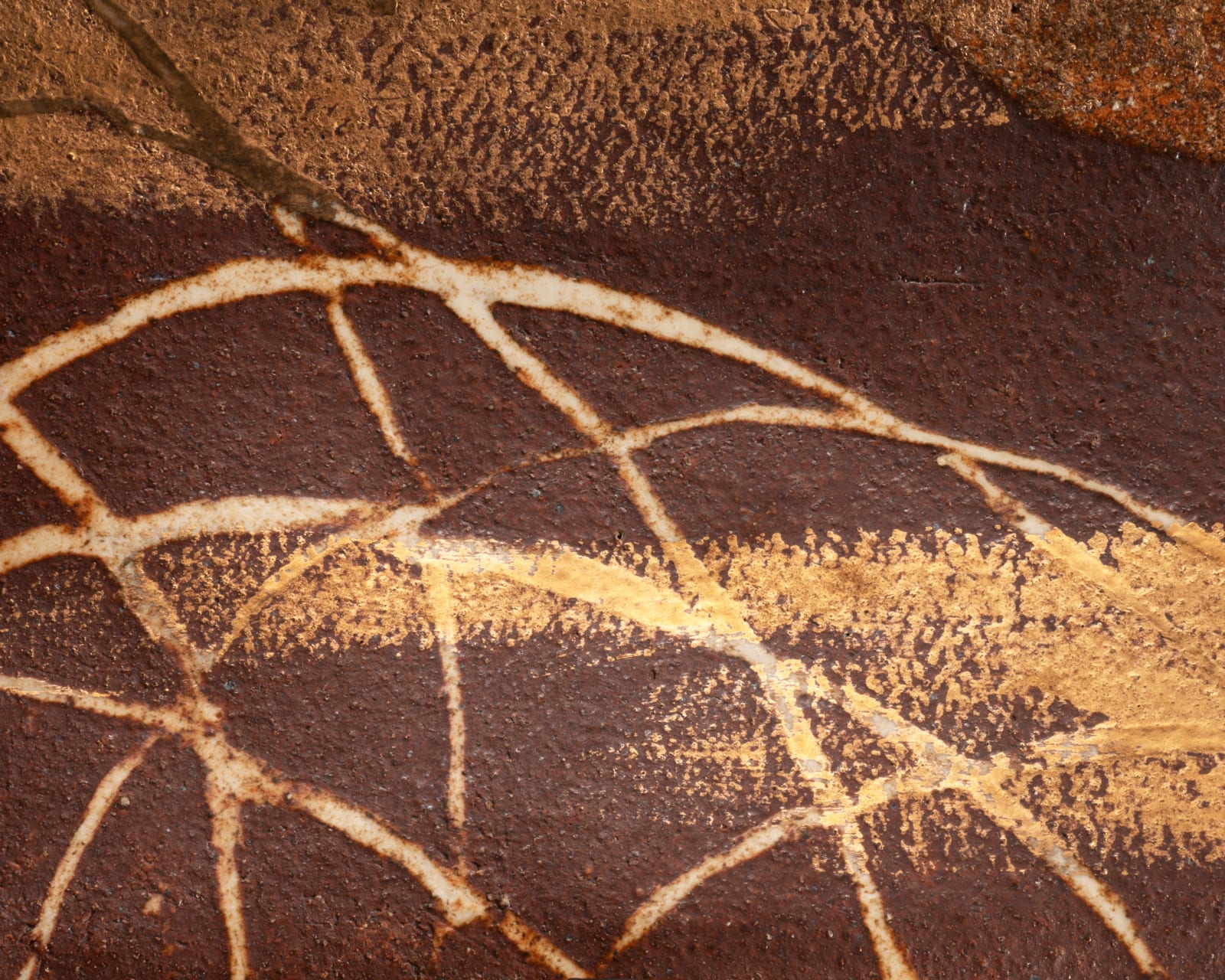Tsuboshima Dohei 坪島 圡平, Decorated plate with gold glaze, Musashino motif, 1989's