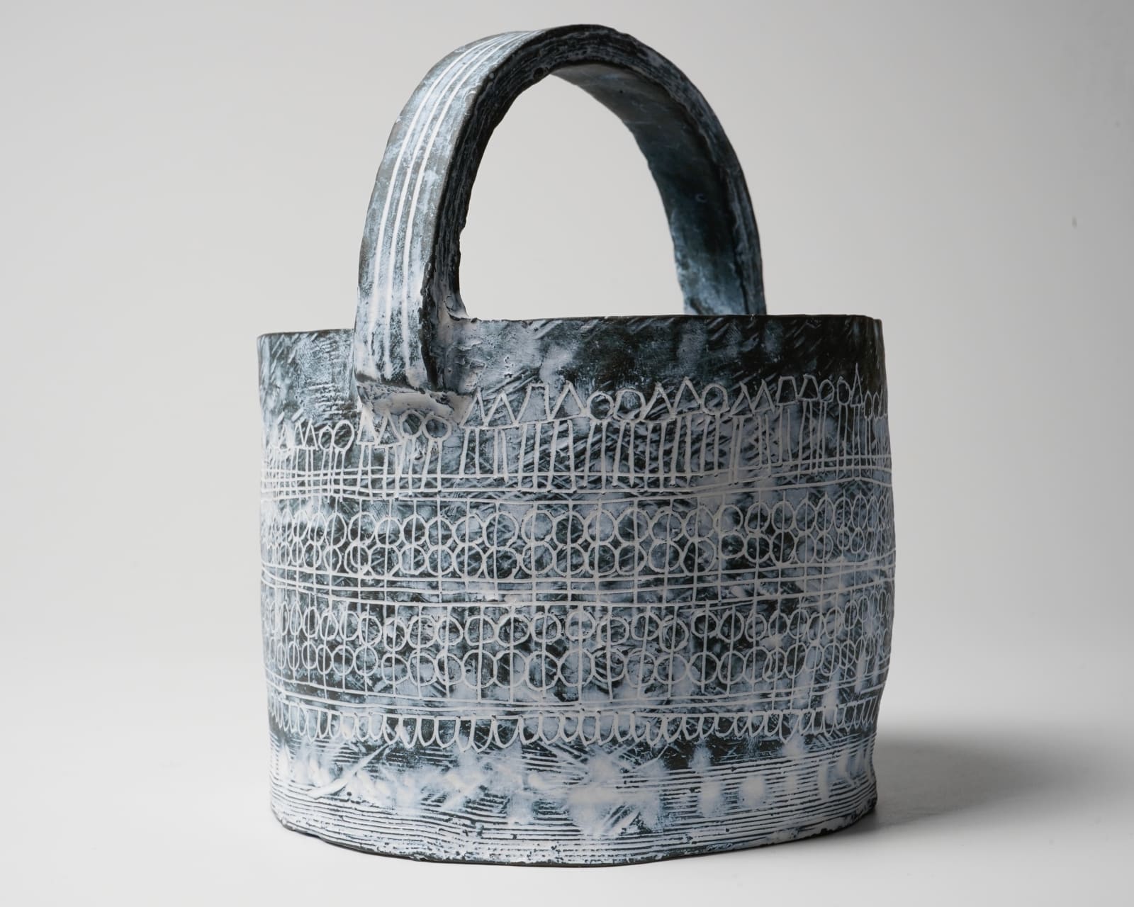Yasuhara Kimei 安原喜明, Basket 手付鉢 炻器
