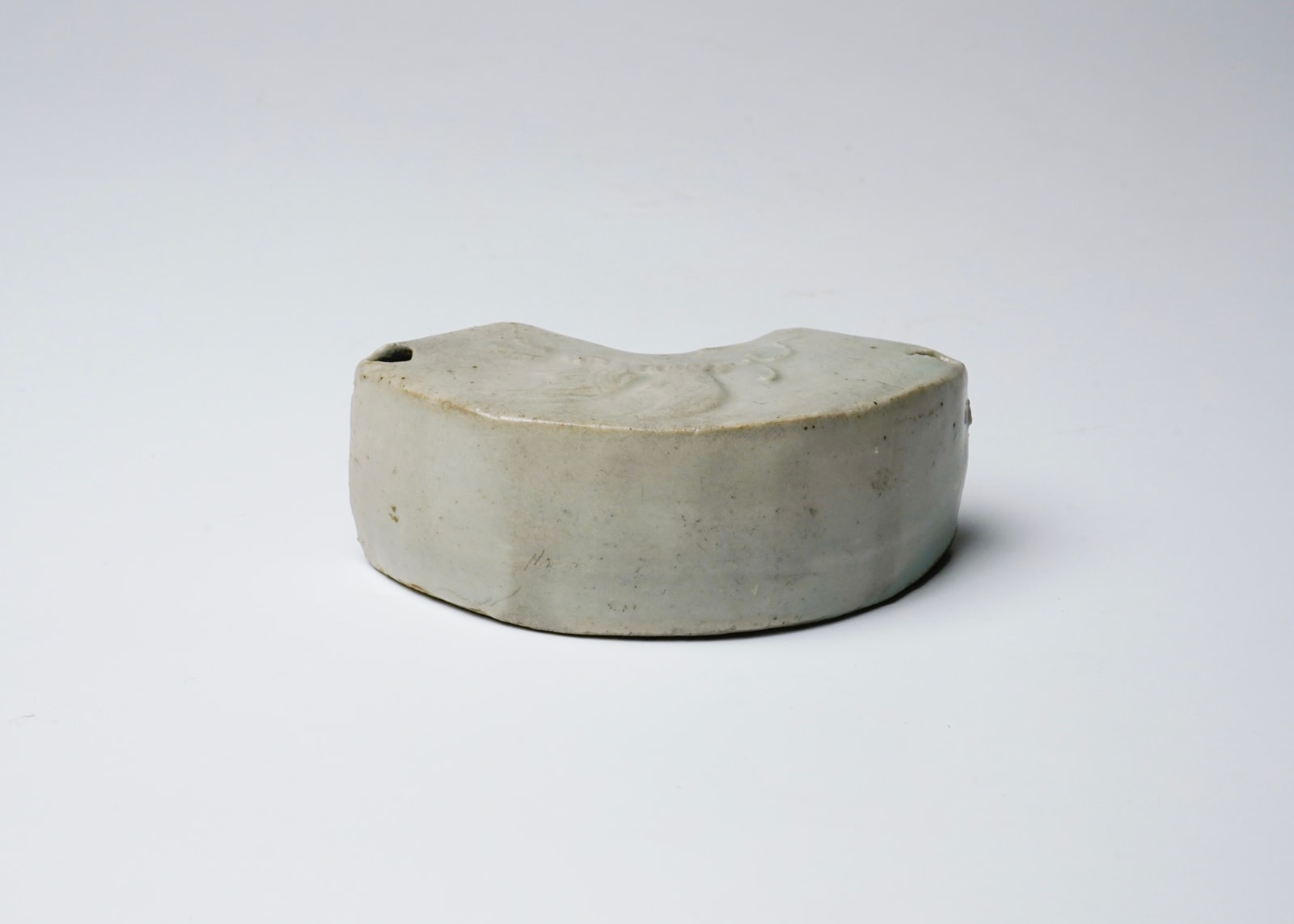 Crescent shaped water dropper with insect design in relief, Joseon dynasty