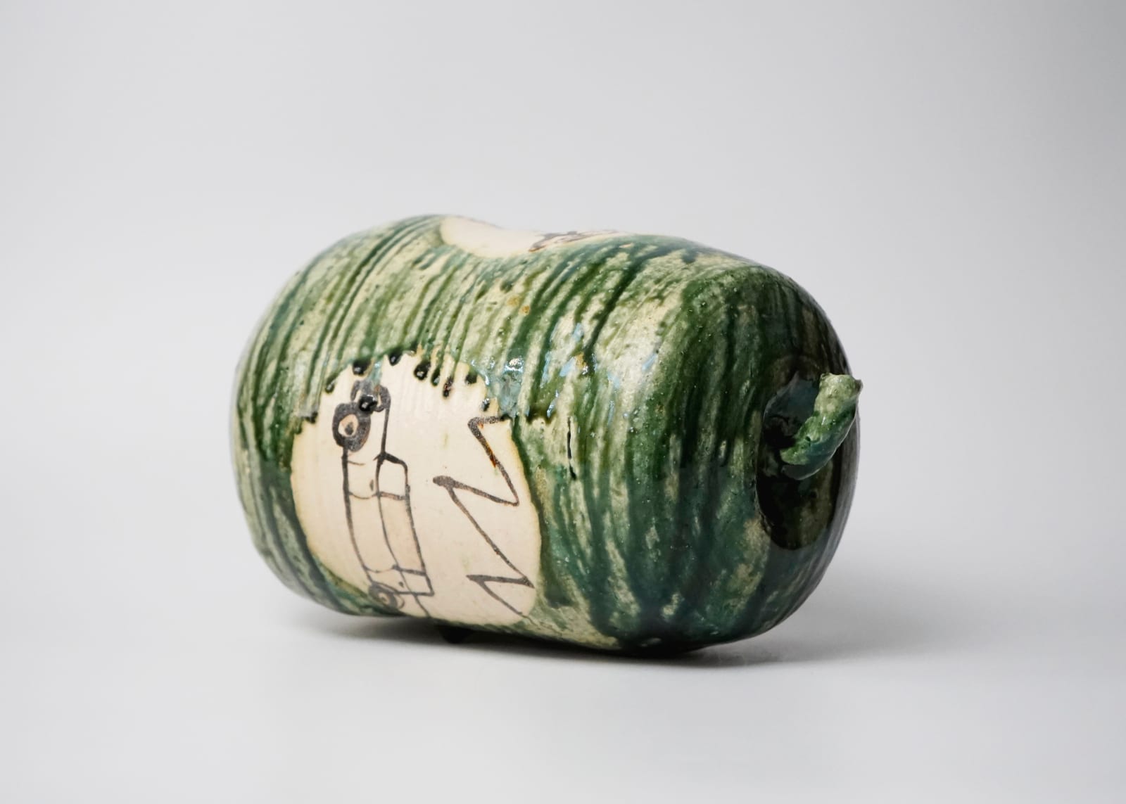 Suzuki Goro 鈴木五郎, Oribe Sculpture "Togan(Water Melon)" 絵織部 冬瓜, 2003