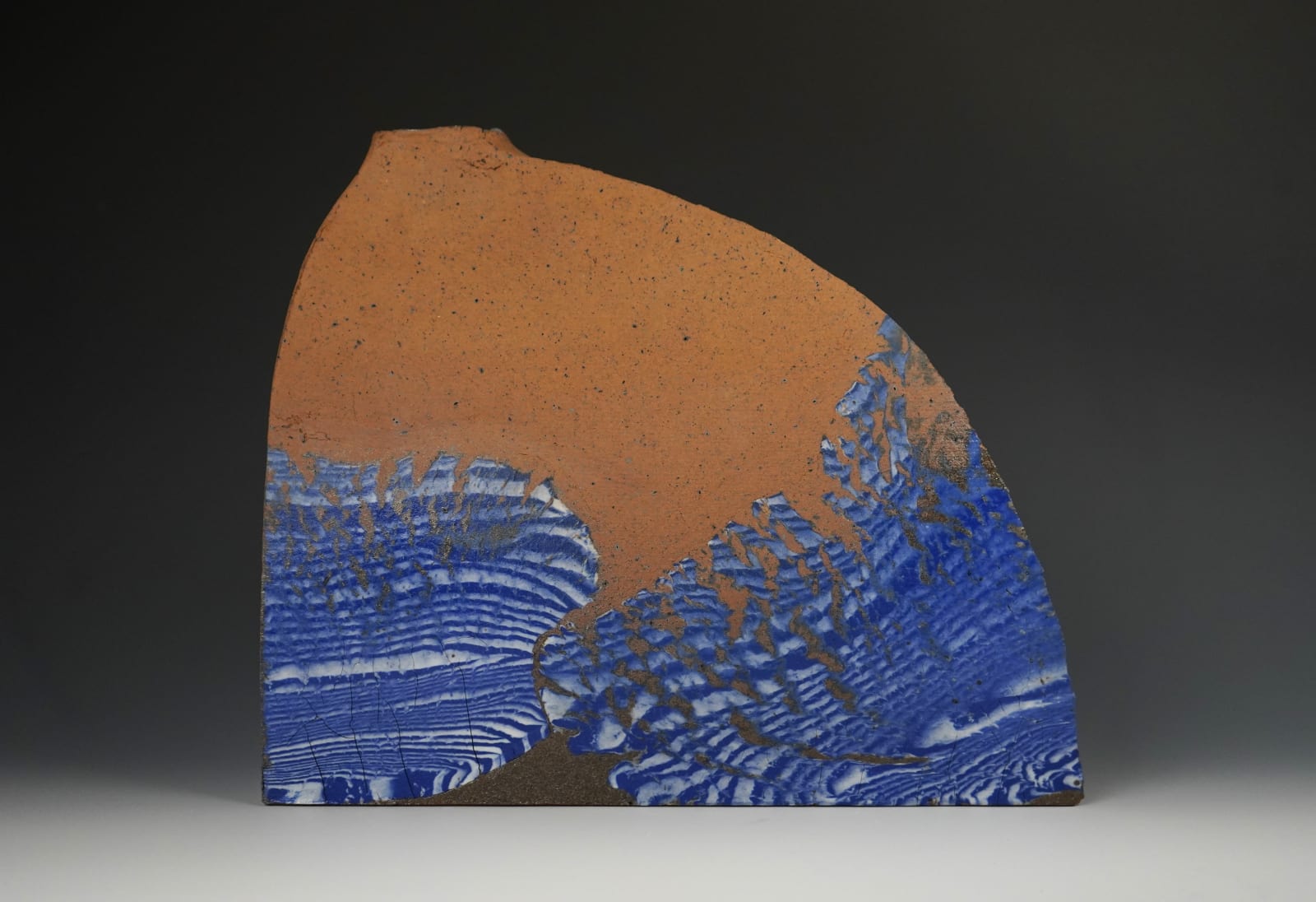 Miyashita Zenji 宮下善爾, Flower Vessel with Indigo Glazed Design 藍彩花器, 1980's