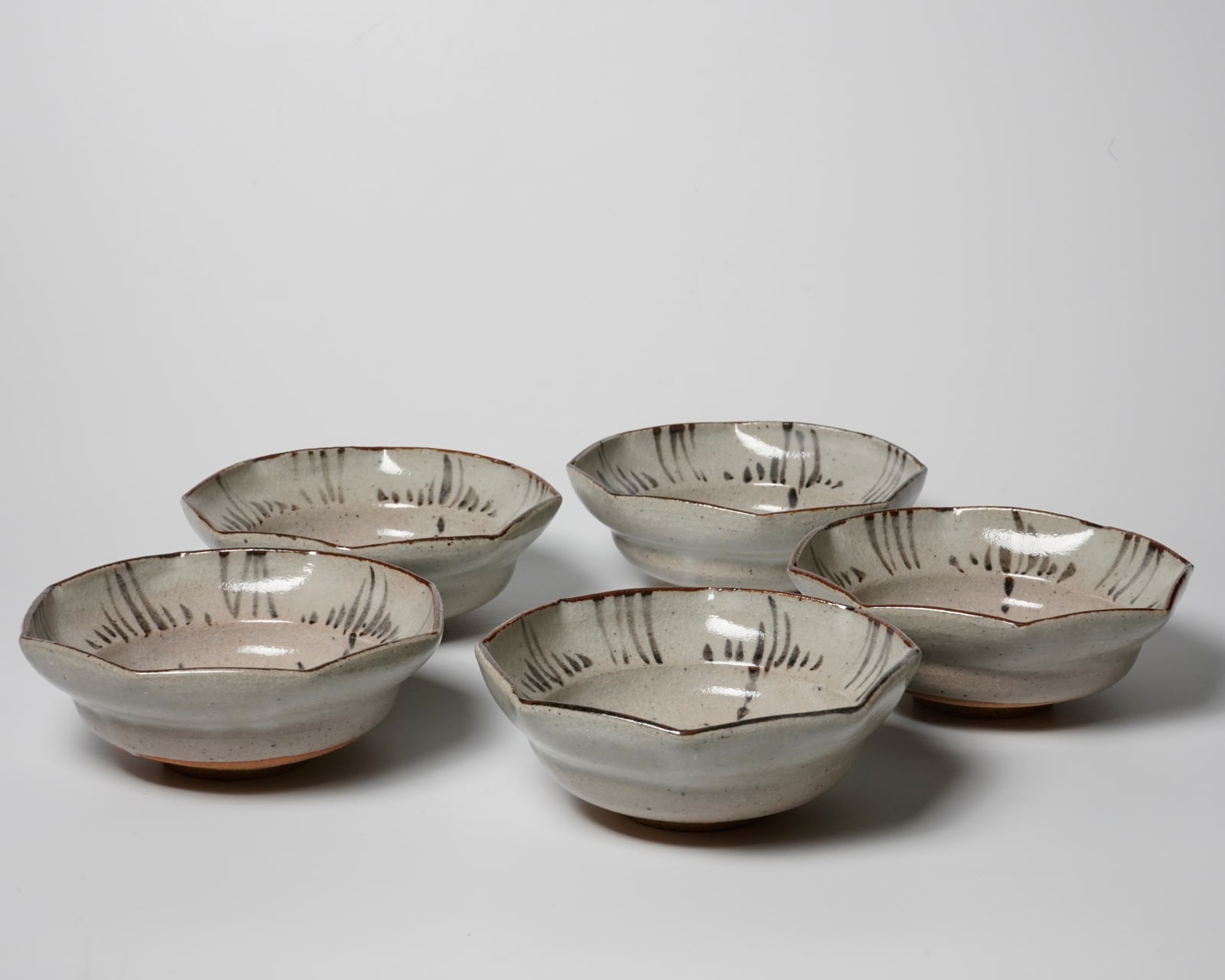 Arimitsu Takechika 有光武元, Set of 5 Octagonal Karatsu Mukozuke Dishes