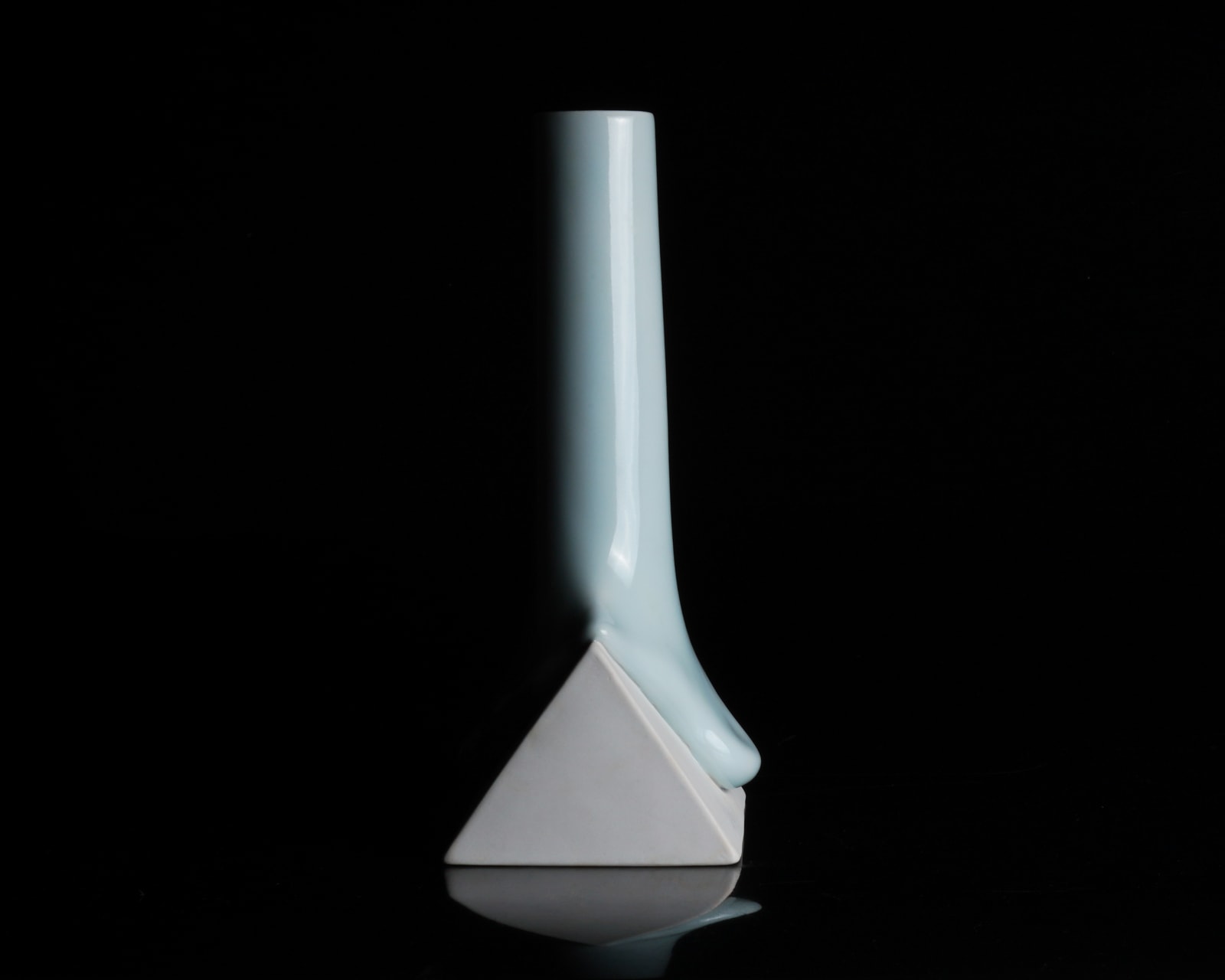Sakaegi Masatoshi 栄木正敏, No. 3 Surface tension series: celadon glazed vase, Triangle, 2019