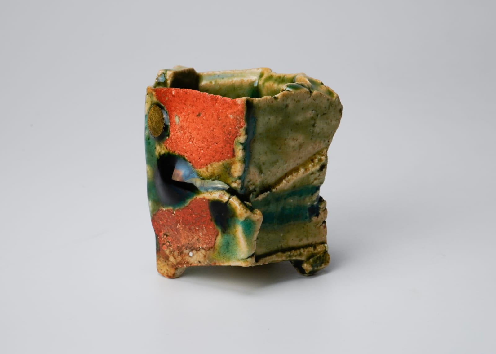 Higashida Shigemasa 東田茂正, No.9 Oribe Sake Cup 織部ぐい吞, 2023