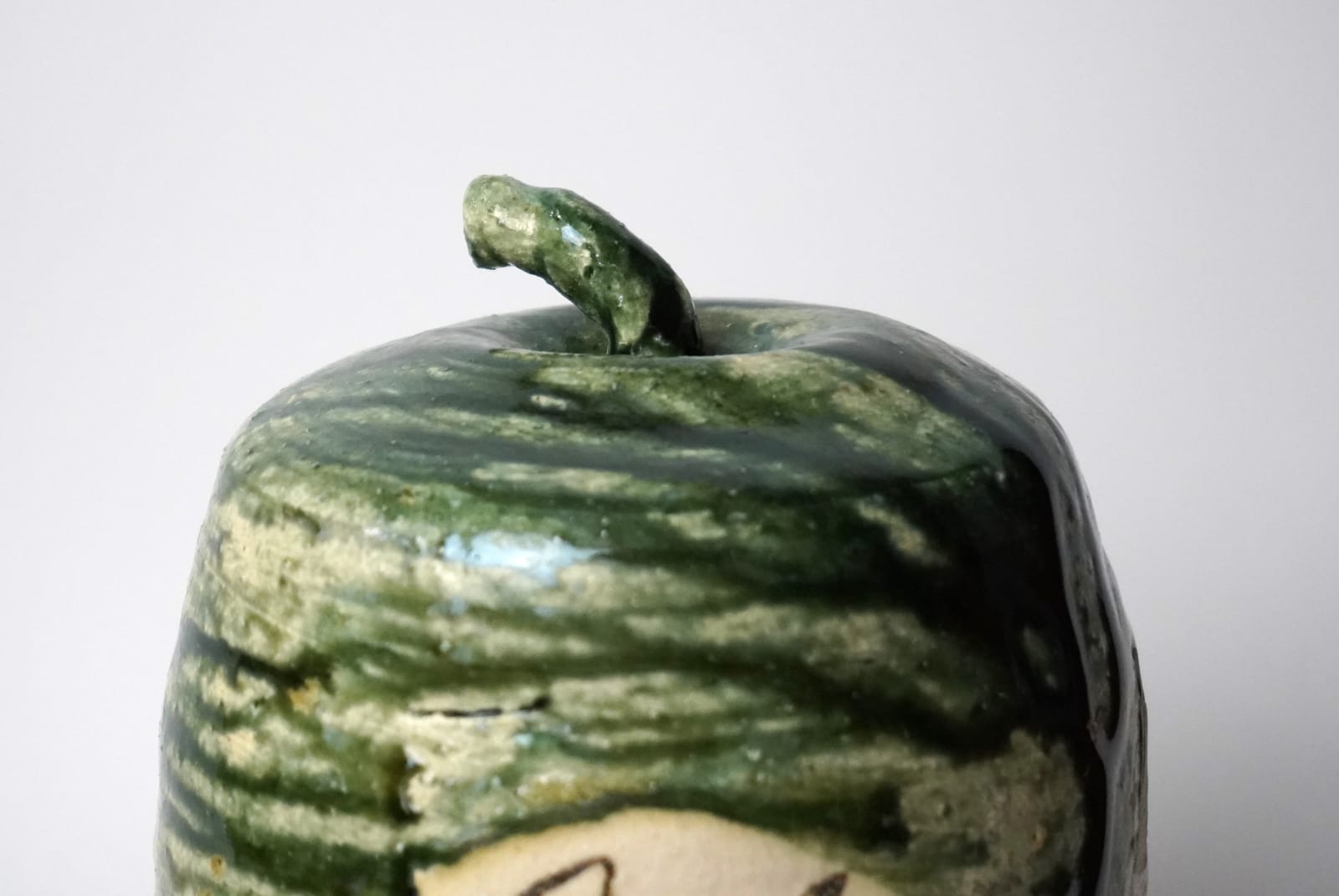 Suzuki Goro 鈴木五郎, Oribe Sculpture "Togan(Water Melon)" 絵織部 冬瓜, 2003