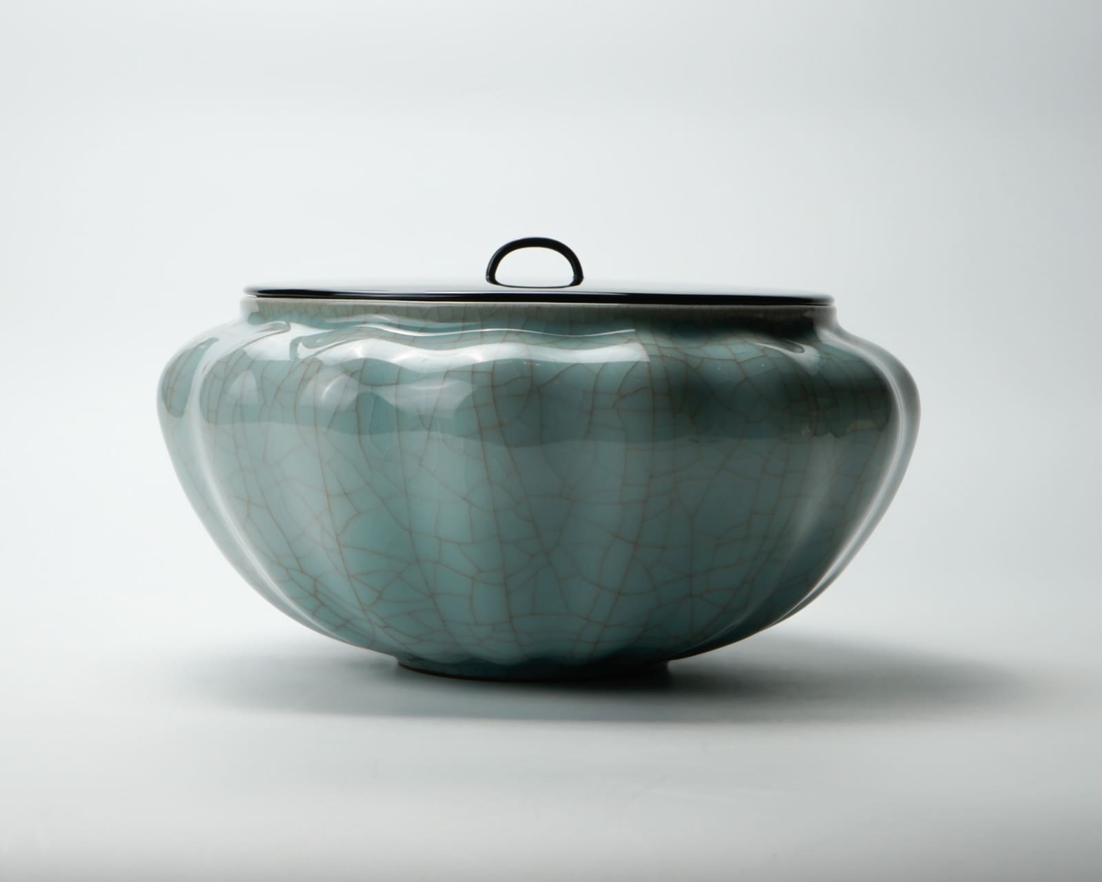 Kawase Shinobu 川瀬 忍, Celadon water jar 青磁水指, Late 1980's | Dai Ichi Arts |  Japanese Modern Art