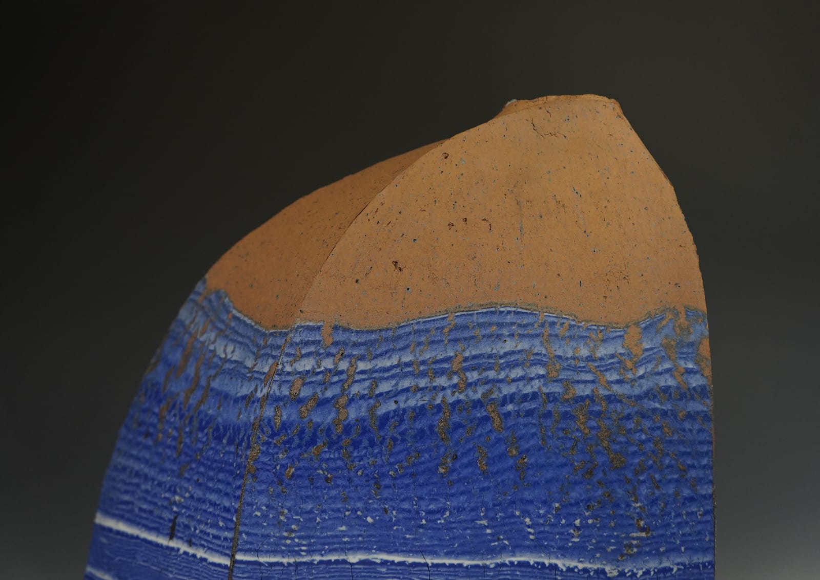 Miyashita Zenji 宮下善爾, Flower Vessel with Indigo Glazed Design 藍彩花器, 1980's