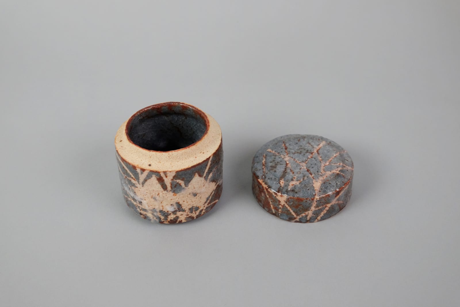 Wakao Toshisada 若尾利貞, Gray Shino Glazed Tea Container 鼠志野棗