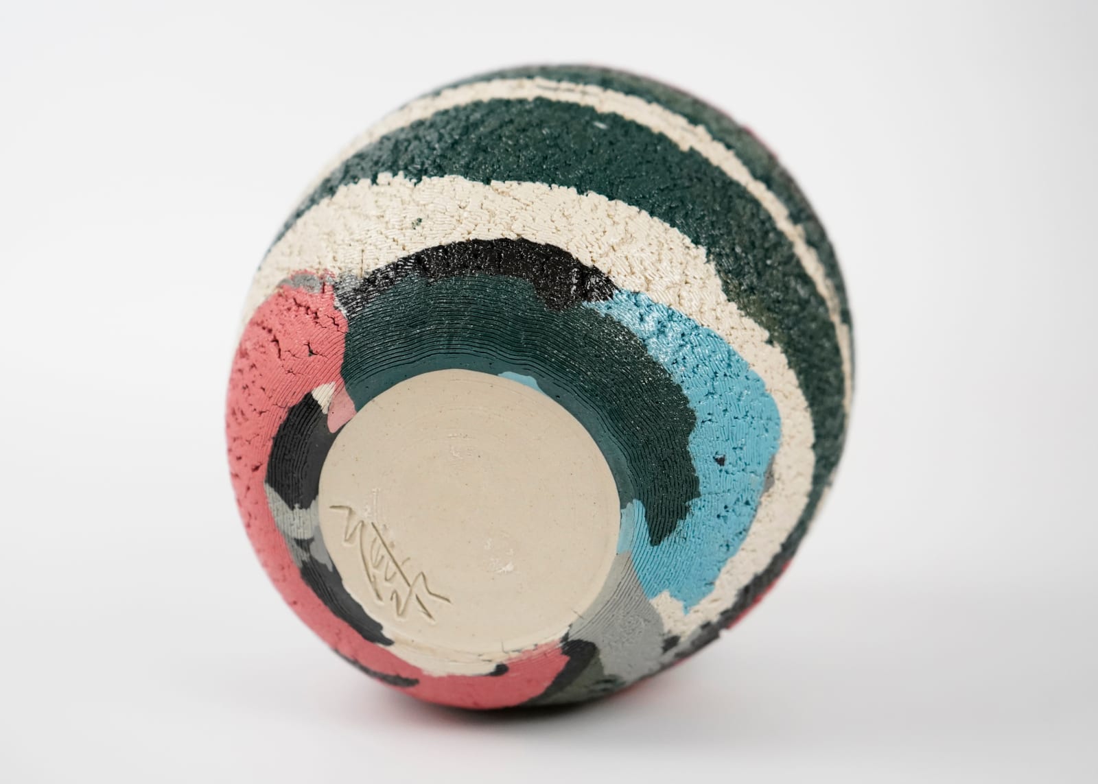 Matsui Kosei 松井康成, Jar, Neriage, Cleft Marbleized 練上嘯裂壺, 1985