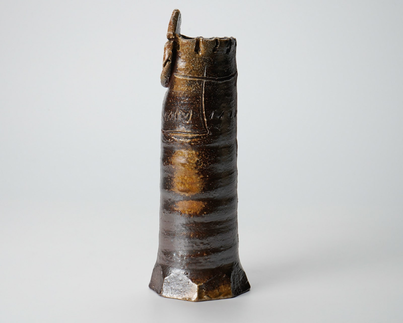 Kato Kiyoyuki 加藤清之, No. 2 Flower vessel with Shizen-yu glaze
