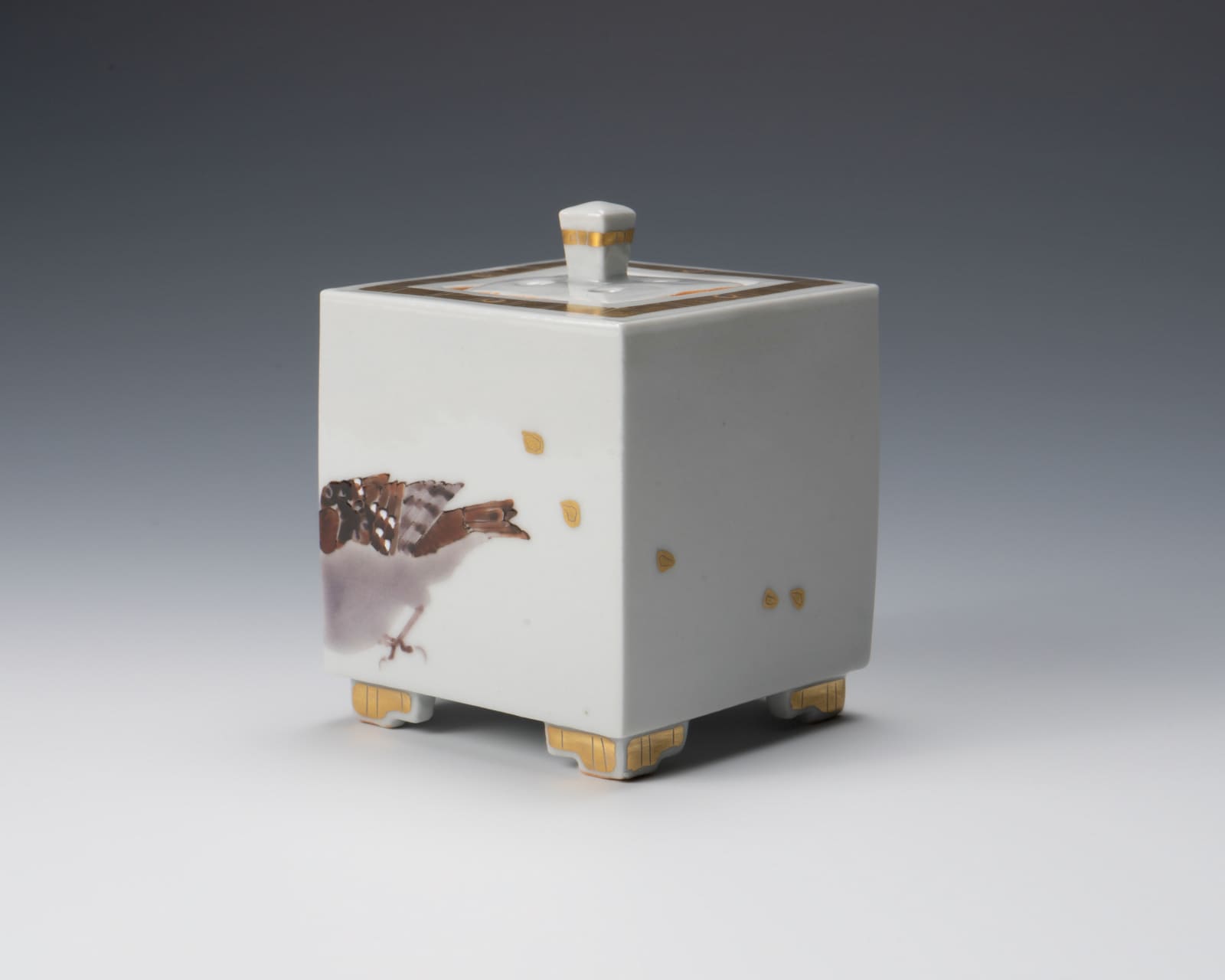 Takegoshi Jun 武腰 潤, Incense burner with sparrow motif