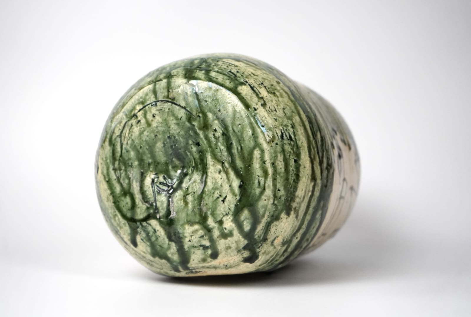 Suzuki Goro 鈴木五郎, Oribe Sculpture "Togan(Water Melon)" 絵織部 冬瓜, 2003