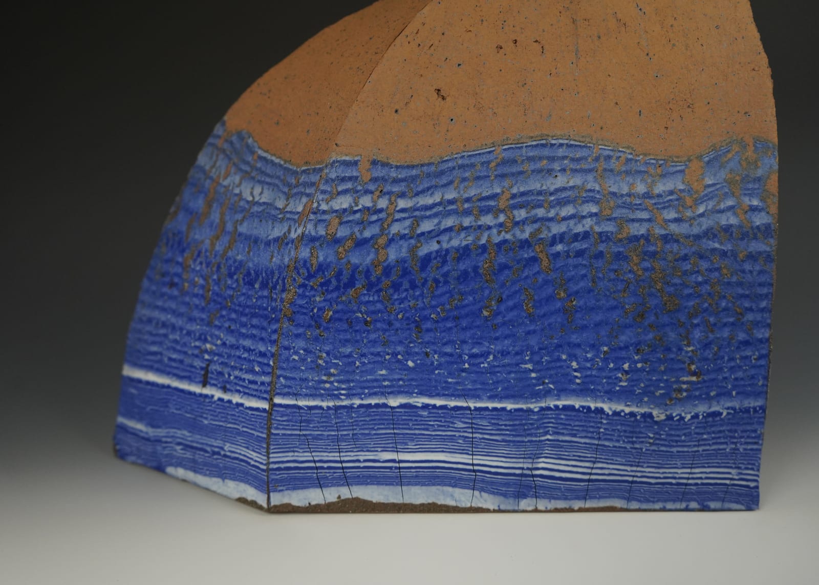 Miyashita Zenji 宮下善爾, Flower Vessel with Indigo Glazed Design 藍彩花器, 1980's
