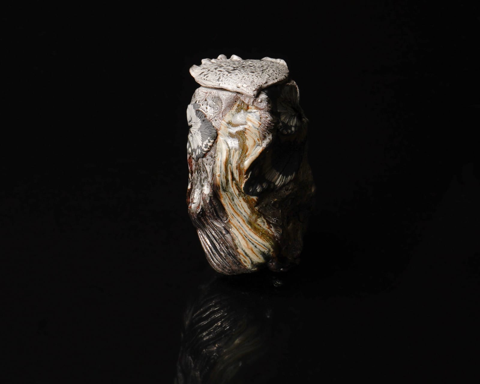 Shingu Sayaka 新宮さやか, No.1 "Calyx" tea caddy 萼容 茶入 , 2024