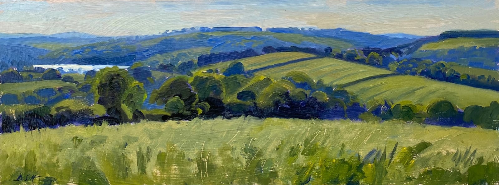 Daisy Sims Hilditch, Distant Fields Towards Ruan Lanihorne, The Roseland Peninsula, 2020