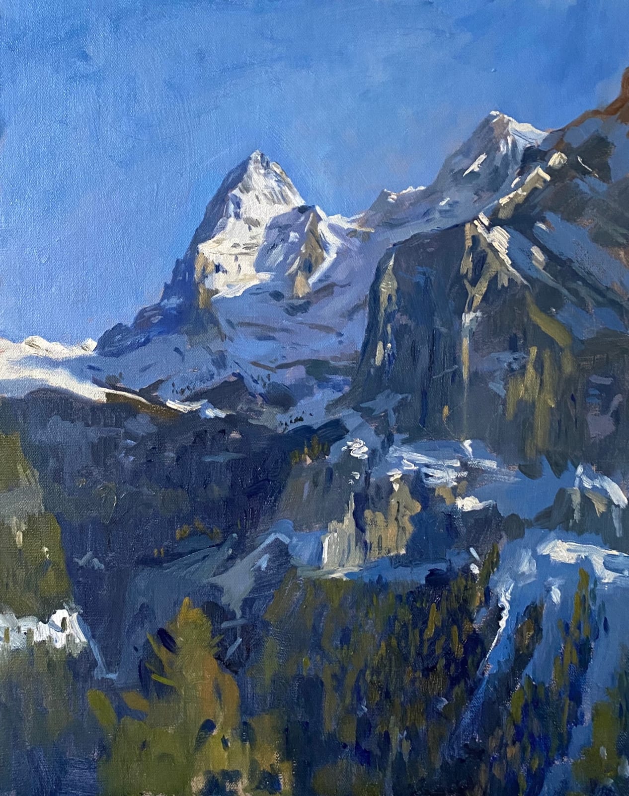 Daisy Sims Hilditch, Afternoon Light, The Eiger from Murren, 2020