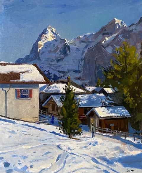 Daisy Sims Hilditch, Murren Village, the Eiger Beyond, 2020