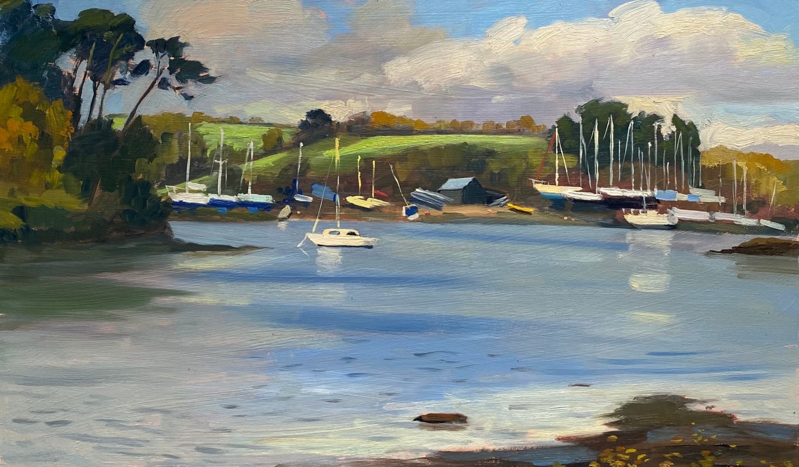 Daisy Sims Hilditch, St Just Creek and Pascoes Boat Yard, Autumnal Light, 2020